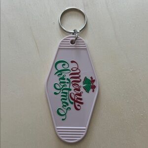 Merry Christmas” Key Tag – Pink Retro Motel Style